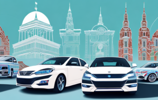 A variety of vehicles with different types of wraps