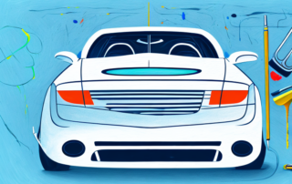 A car in a professional garage setting