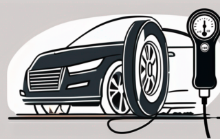 A car with its tires in focus