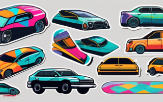 A variety of vehicles such as a car