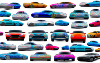 A variety of cars in different styles and colors