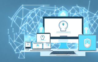 Two computers connected by a secure