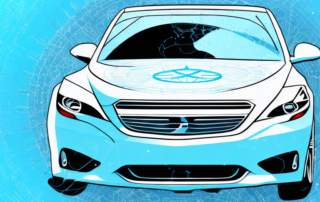 A car gleaming under a protective layer