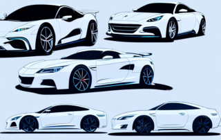 Several cars with different parts covered by transparent matte paint protection films