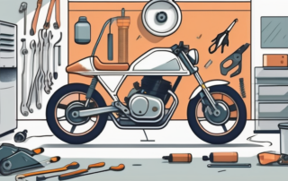 A motorcycle with a clear protective layer over it