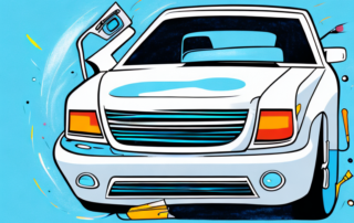 A car door with chipped clear coat