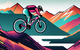 A mountain bike with a vibrant