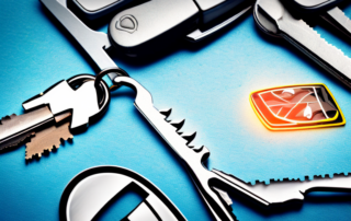 A car with a scratched key lying next to it