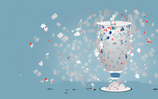 A broken vase with scattered pieces on the floor
