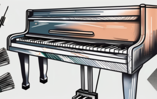 A high-gloss piano with a visible scratch on it