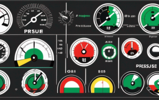 A pressure gauge inserted into a car tire