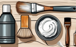 A wooden surface with a paintbrush
