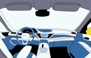 The interior of a car focusing on the clean