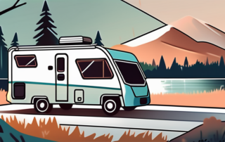 A motorhome with a shiny
