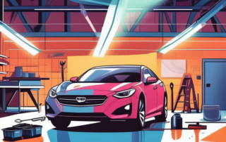 A car hood being wrapped in a glossy