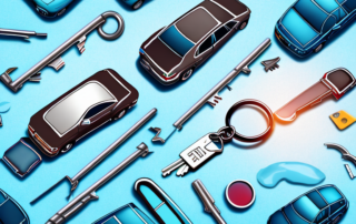 A car key with visible scratches next to a car with a scratched paintwork