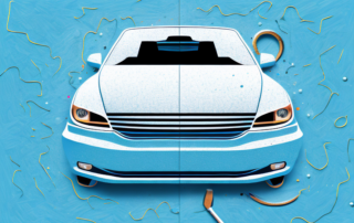 A car midway through the process of being wrapped in a glossy