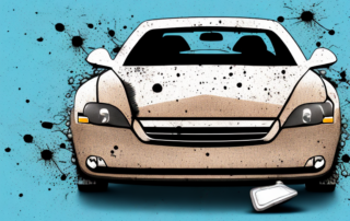 A car with various types of stubborn stains on its paintwork