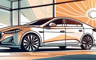 A car parked under the sun with solar film installed on its roof