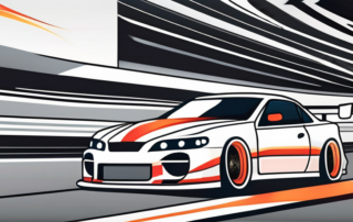 A sleek car with a variety of high-performance stickers on it