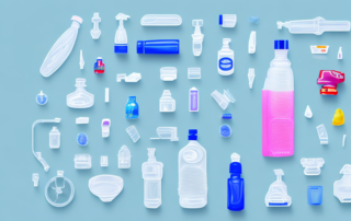 Various plastic items like a car dashboard