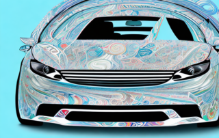 A car being wrapped in a stylish and creative vinyl wrap