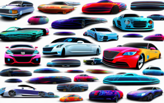 A variety of cars with unique and creative vinyl wraps