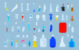 Various plastic items such as a plastic chair