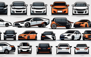 A variety of stylish and unique tuning stickers on a sleek car