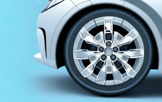 A car wheel with a shiny ceramic coating