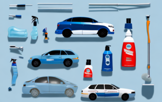 A variety of car care products like wax