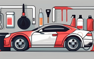 A car with its rear lights being tinted