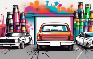 Various spray paint cans