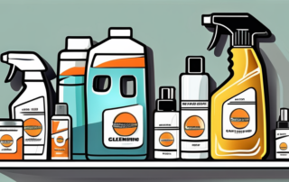 Several car cleaning products on a shelf