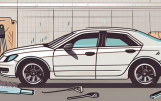 A car with visible scratches on its plastic parts