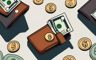 A wallet with different types of coins and bills spilling out