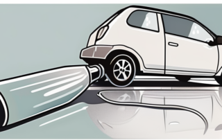 A car with a glossy finish under a spotlight