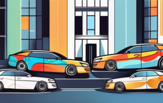 A variety of brightly colored polishing sponges placed next to a shiny