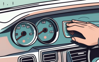 A car's dashboard being cleaned with various household items like a toothbrush