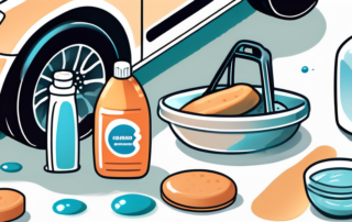 Various household items like vinegar