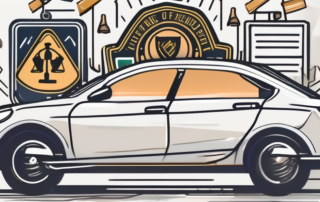 A blurred out license plate on a car