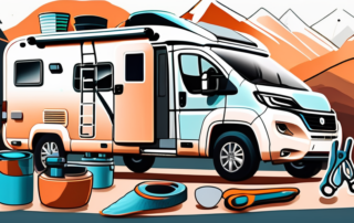 A motorhome with a glossy