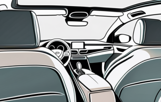 A luxurious car interior with a focus on the leather seats