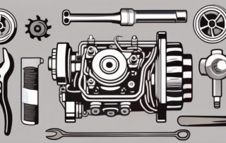 A car engine with a highlighted turbocharger