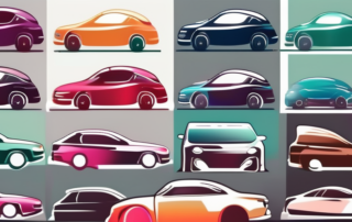Several cars in various colors