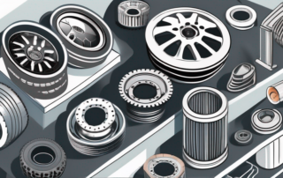 Various car parts like engines