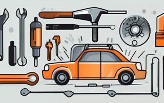 A car with its hood open