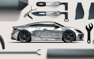 A car being wrapped in 3m foil