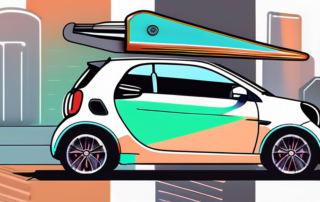 A smart 453 car half covered in a glossy foil