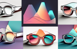 Various 3d films in different shapes and colors